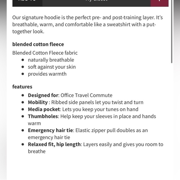 Lululemon Scuba Hoodie *Light
Cotton Fleece
Frosted Rose Multi size 6 - Picture 10 of 10